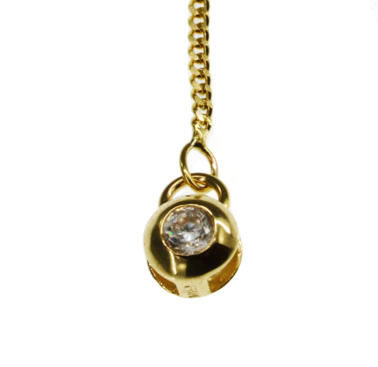 Fusskettchen - 25cm - 333 Gelbgold mit Zirkonia-Anhänger