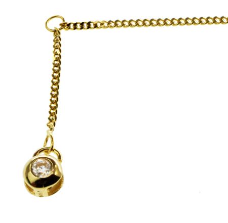 Fusskettchen - Panzer - 25cm - 585 Gelbgold mit Zirkonia-Anhänger – Bild 4