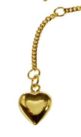 Fusskettchen - 25cm - 333 Gelbgold mit Herzchen – Bild 3