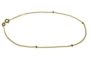 Fusskettchen - Panzerkette - 25cm - 585 Gelbgold mit Kugeln