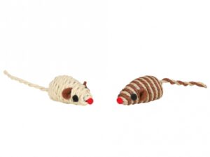 Trixie Spielmaus mit Baumwollgarn und Bast