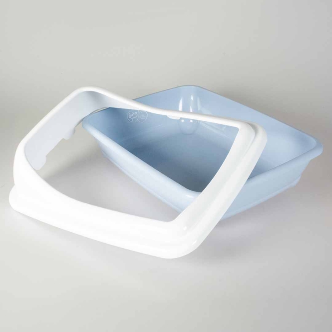 Duvoplus Katzentoilette Birba mit Rand - Azzuro - L - 56 x 39 x 21,5cm – Bild 3