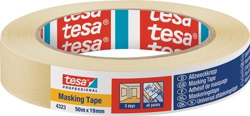 Kreppband 4323 leicht gekreppt hellbeige L.50m B.19mm Rl.TESA - VPE: 16