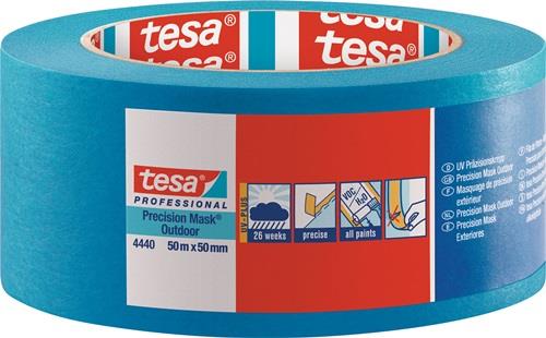 Präzisionskrepp 4440 Außen UV PLUS glatt blau L.50m B.50mm Rl.TESA - VPE: 3