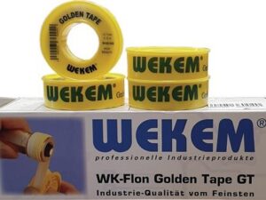PTFE Dichtband Golden Tape L12m B12,7mm D0,1mm gelb 1 g/cm³ Spule WEKEM