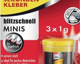 Sekundenkleber blitzschnell MINIS Gel 3x 1 g farblos Tube UHU
