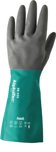 Chemiehandschuh AlphaTec 58-435 Gr.10 grün/grau EN 388,EN 374,EN 1149 Kat.III - VPE: 12