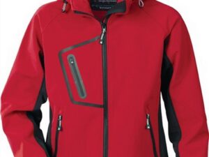 Damen Softshell Kapuzenjacke Gr.XL rot/schwarz