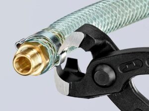 Ohrklemmenzange L.220mm Kopf schwarz atram.Ku.-Überzug seitl.Pressnase KNIPEX