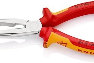 Flachrundzange L.200mm ger.VDE m.Öse Mehrkomp.-Hüllen KNIPEX