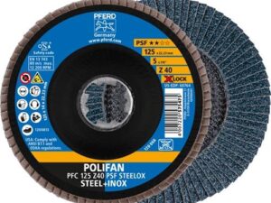 Fächerscheibe X-LOCK PSF Z STEELOX Ø 125 mm Körnung 40 konisch INOX Zirkonkorund Z PFERD - VPE: 10