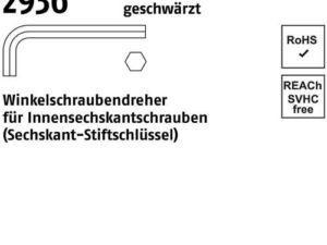 Winkelschraubendreher ISO 2936 Innen-6kt SW 0,9 Stahl vergütet geschw. 10St. - VPE: 10
