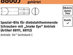 Bit R 88665 Zweiloch M3 Stahl gehärtet 1 Stück
