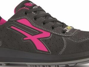 Damensicherheitsschuh RU20156 ELECTRA Größe 40 schwarz/pink S1P SRC ESD EN ISO 20345 weiches gelochtes Velourleder U.POWER