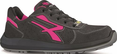 Damensicherheitsschuh RU20156 ELECTRA Größe 40 schwarz/pink S1P SRC ESD EN ISO 20345 weiches gelochtes Velourleder U.POWER