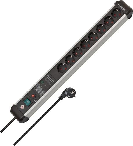 Steckdosenleiste Premium-Protect-Line 16 A 230 V schwarz/silber Steckd.8