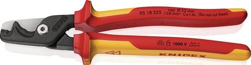 Kabelschere StepCut® XL L.225mm Kopf brün.VDE Mehrkomp.-Hüllen KNIPEX