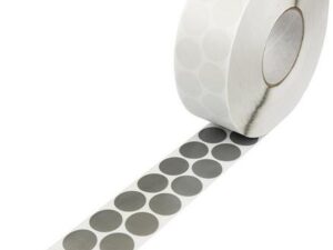 Gewebeklebepunkte Durchmesser30mm 2-reihig PE silbefarben 4000St./Rolle TRANSPAK