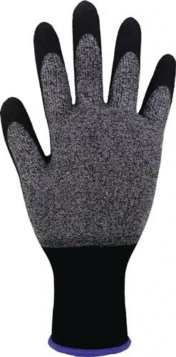 Feinstrickhandschuh HIT-200 Gr.9 grau/schwarz EN 388,EN 21420:2020 PSA II ASATEX - VPE: 12