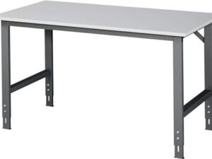 Werktisch Tom B1500xT800xH760-1080mm Arbeitsplatte Melamin Gestell anthrazitgrau