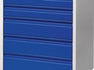 Schubladenschrank BK 600 H800xB600xT600mm grau/blau 5 Schubl.Einfachauszug