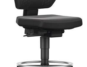 Arbeitsdrehstuhl Air Flow Rollen+Fußring Supertec-Gewebe schwarz 610-890mm BIMOS