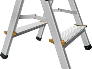 Klapptritt Stufen 2 Plattform-H.390mm Alu.m.Anti-Rutsch-Riffelung