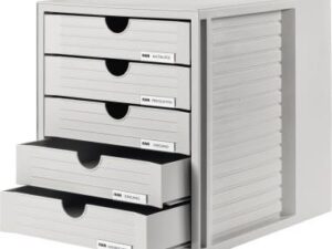 HAN Schubladenbox Systembox 1450-11 DIN C4 5Schubfächer lgr