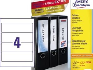 Avery Zweckform Ordneretikett L6061-25 59x192mm ws 100 St./Pack.