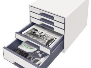 Leitz Schubladenbox WOW CUBE 52142001 5Schubfächer weiß/grau