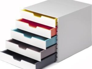 DURABLE Schubladenbox VARICOLOR MIX 5 762527 5Fächer grau/farbig