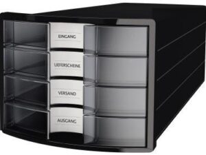 HAN Schubladenbox IMPULS 1012-363 DIN A4/C4 4Fächer geschl. sw/tr