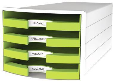 HAN Schubladenbox IMPULS 1013-50 DIN A4/C4 4Fächer offen ws/le
