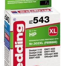 edding Tintenpatrone 18-543 wie HP 302XL F6U68AE schwarz