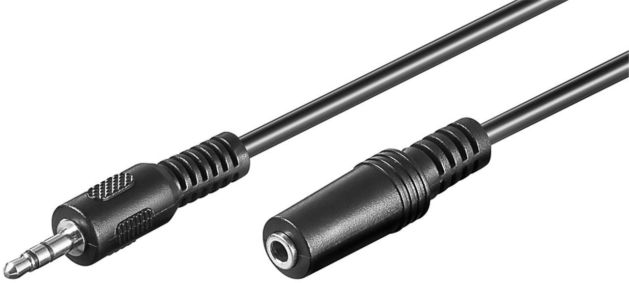 Kopfhörer- und Audio Verlängerungskabel AUX, 3-pol. 3,5 mm, 2m- VPE: 1