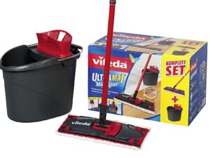 VILEDA Bodenwischer 'Ultramax' Komplett-Set 1 x Eimer mit Wringer, 1 x 3-teiliger Stiel, 1 x Wischerplatte, 1 x Mikrofaser-Bezug
