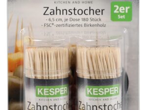 KESPER  Zahnstocher hängend 180St 2SZ - 6 VPE