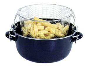 KARL KRÜGER Topf emailliert für Pommes Frites blau