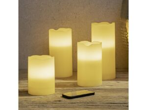 HI LED Kerzen i.FB Ø7,5cm 4er Set