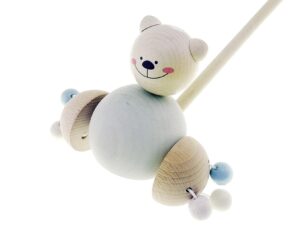 Hess Schiebe-Bär Natur rose/bleu