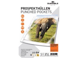 DURABLE Prospekthülle A5 genarbt 25St - 4 VPE