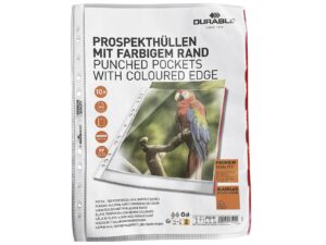 DURABLE  Prospekthülle A4 Rand rot 10St - 10 VPE