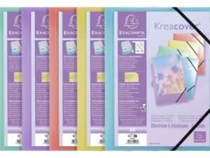 EXACOMPTA Sammelmappe A4Gummizug pastell - 5 VPE