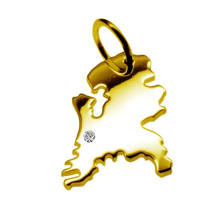Anhänger Holland mit Brillant am Wunschort 585 Gelbgold