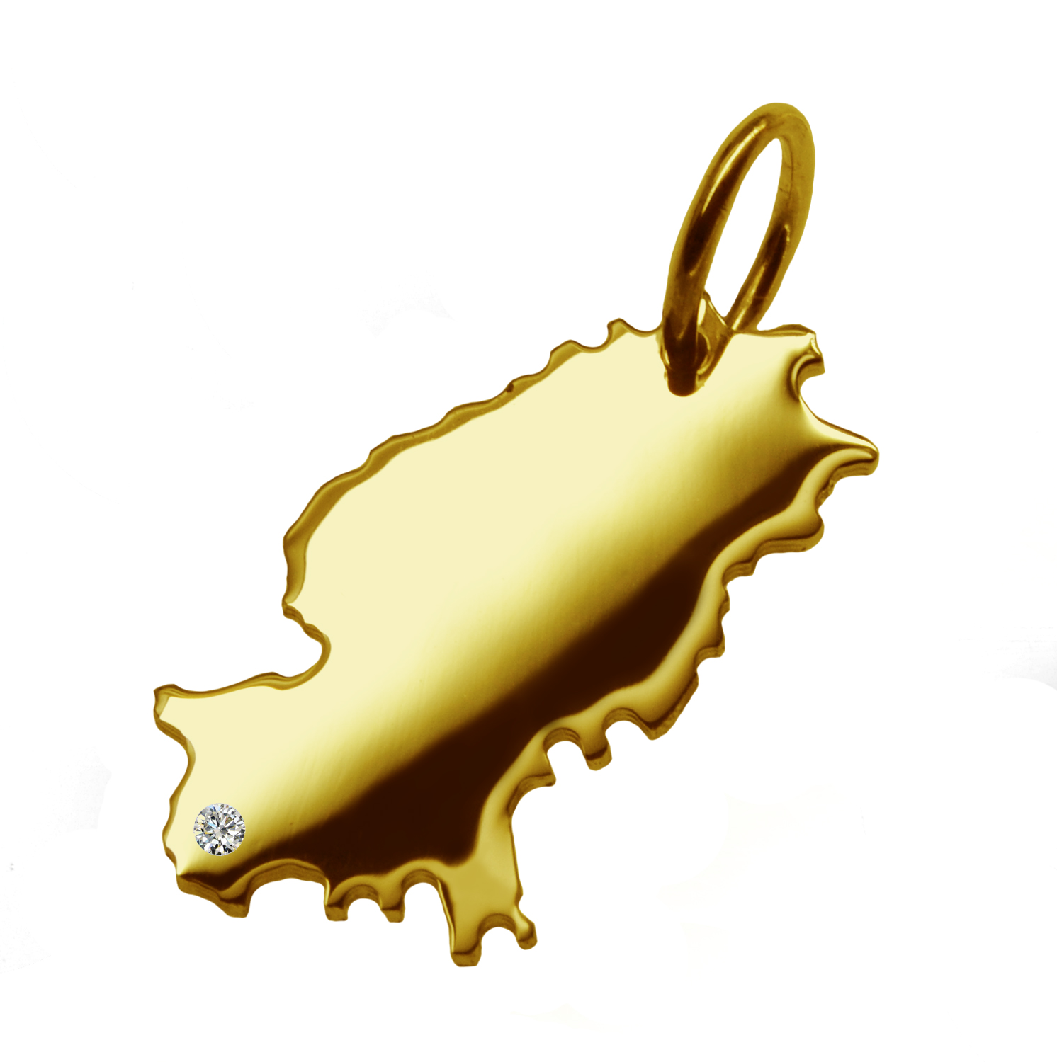 Anhänger Ibiza mit Brillant am Wunschort 585 Gelbgold