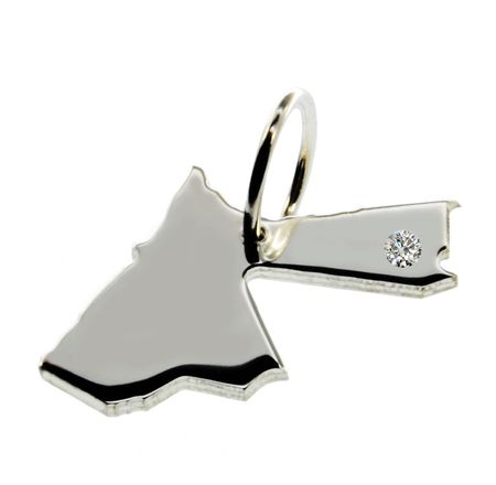 Jordanien Anhänger mit Brillant 0,015ct am Wunschort 925 Silber