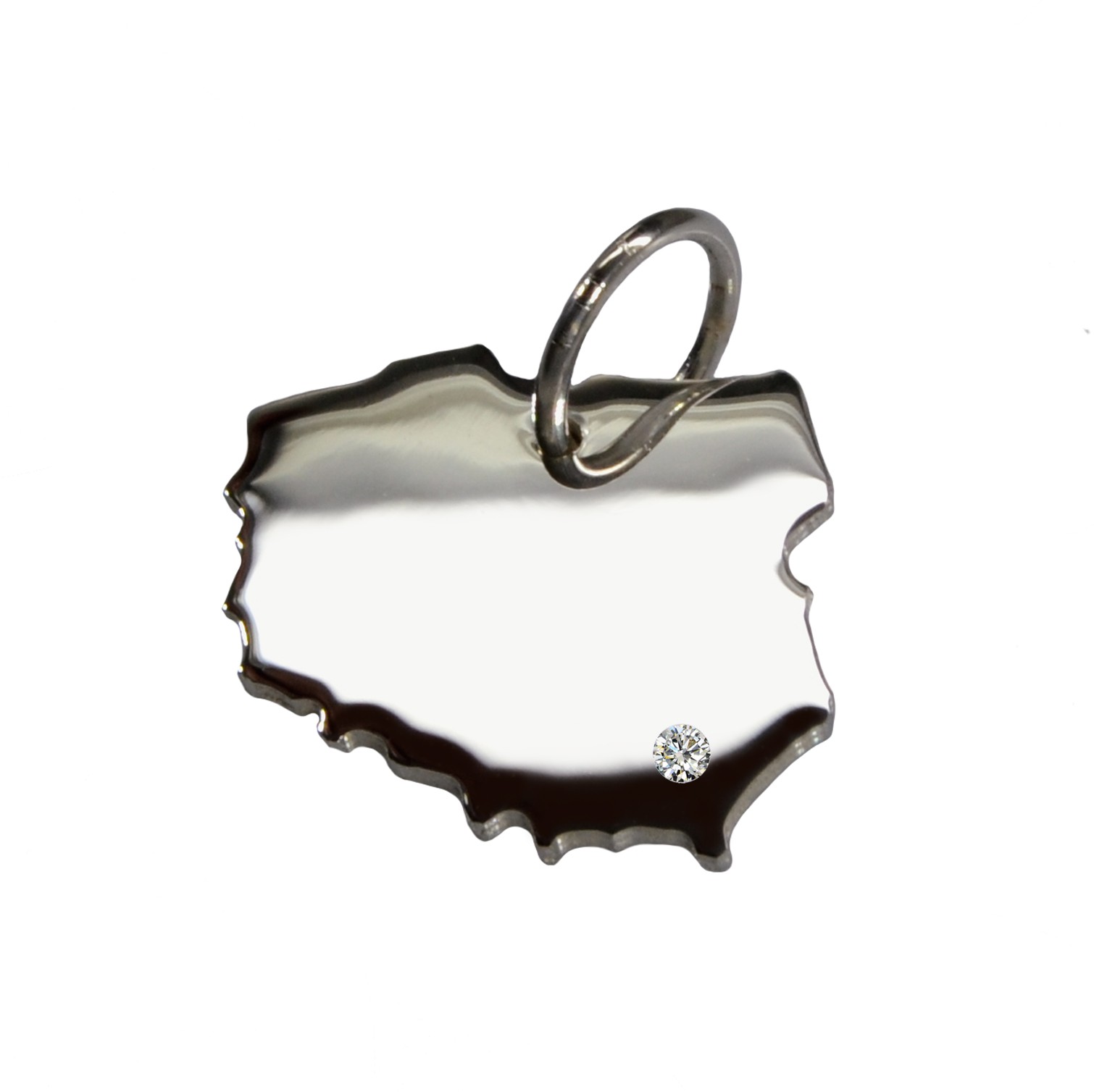Polen Anhänger mit Brillant 0,015ct am Wunschort 925 Silber