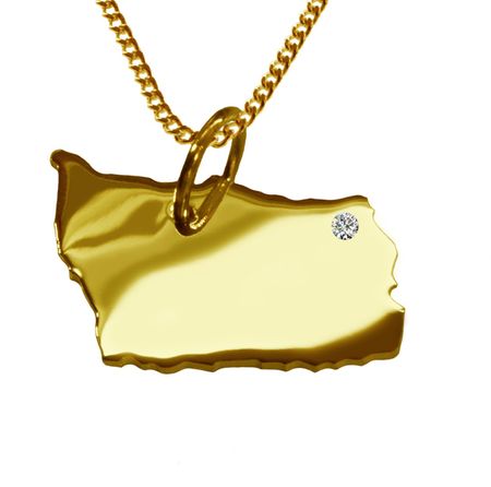 50cm Kette + Bornholm mit Brillant am Wunschort 585 Gold