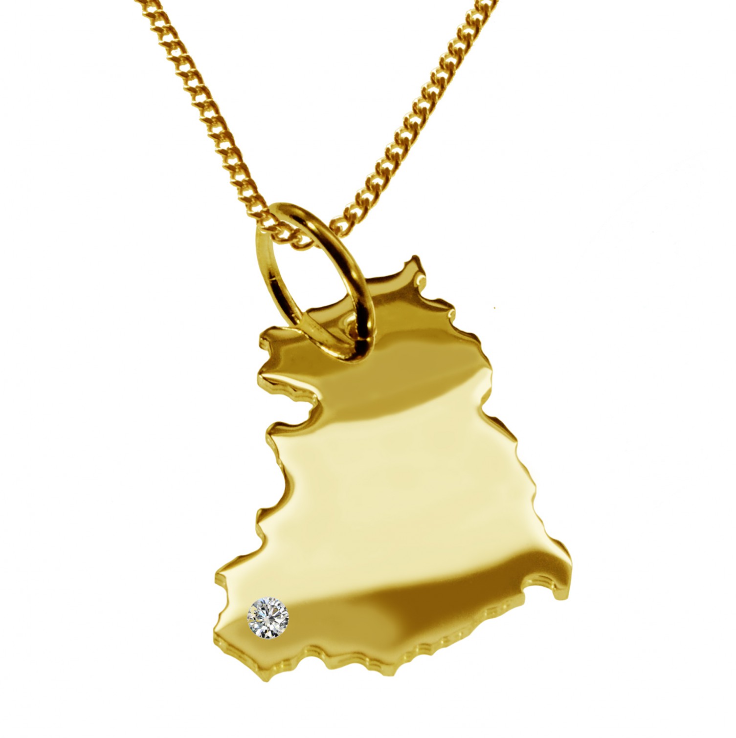 50cm Kette + DDR mit Brillant am Wunschort 585 Gold
