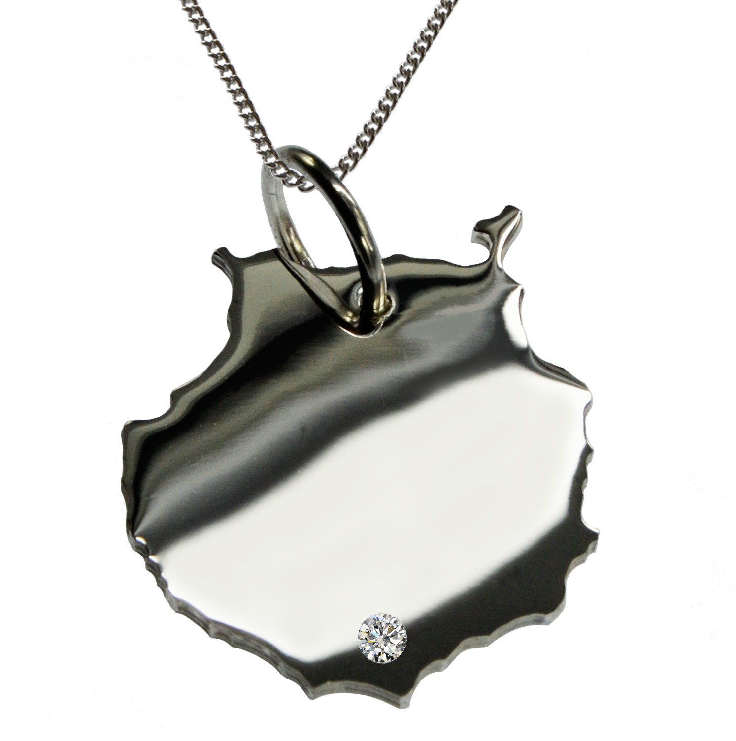 50cm Kette + Gran Canaria mit Brillant am Wunschort in 925 Silber